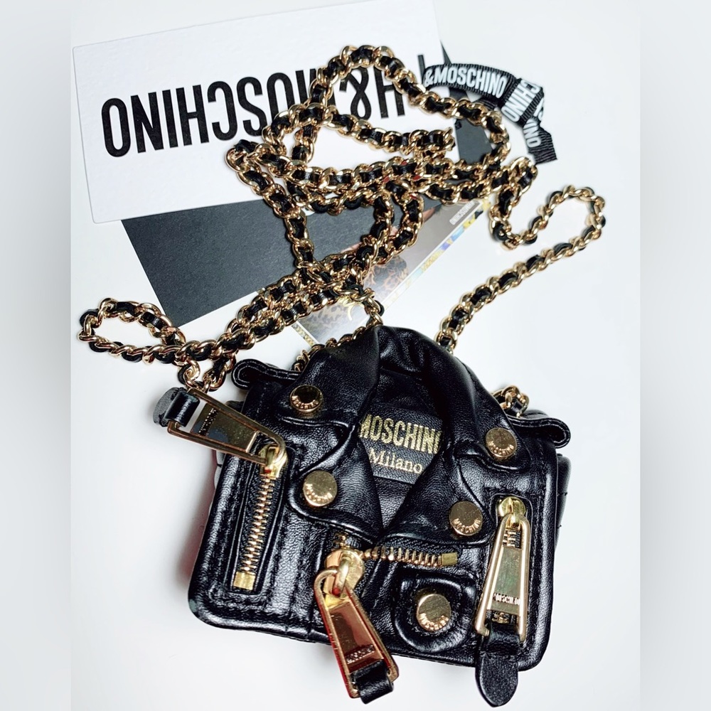 Moschino H&M Leather Biker Jacket Shoulder Mini Bag
